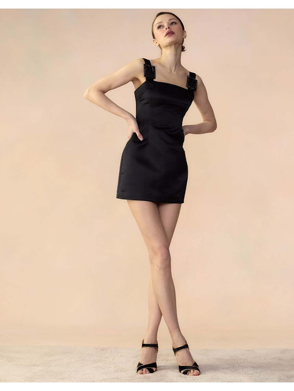 Cynthia Rowley Gigi Crystal Buckle Satin Cocktail Dress, $395 NWT, Size 2-2694